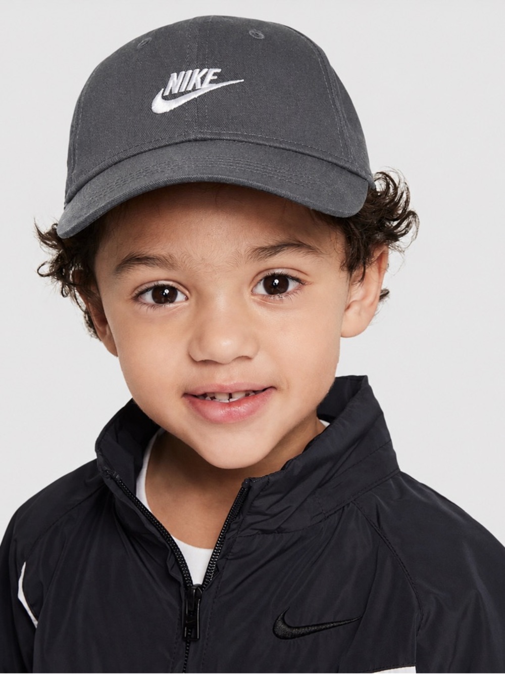 Nike Charcoal Grey Baseball Cap Toddler Boy Unisex Hat Sun Sporty Summer Play